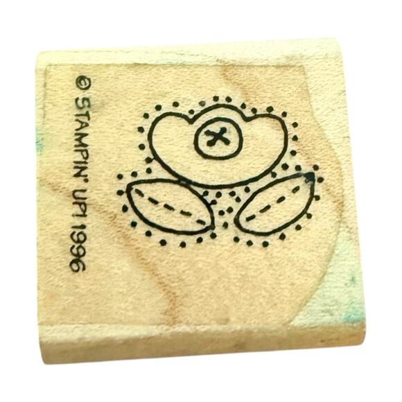 Stampin' Up! Vintage 1996 Mini Button Flower Rubber Stamp - Picture 1 of 3
